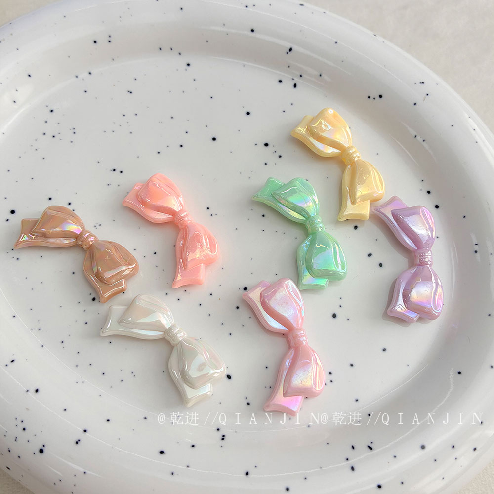 Transparent Acrylic Beads AB Bowknot bead