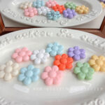 Solid Color Acrylic Beads six-petal flower-577